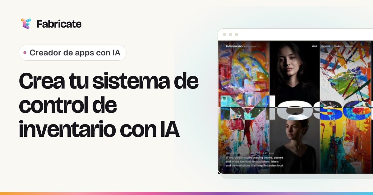 Control de inventario y stock, creado con IA | Fabricate