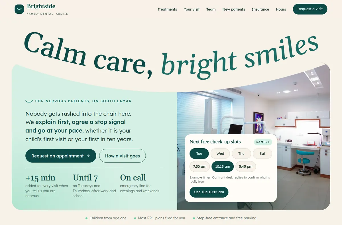 Brightside Dental website preview
