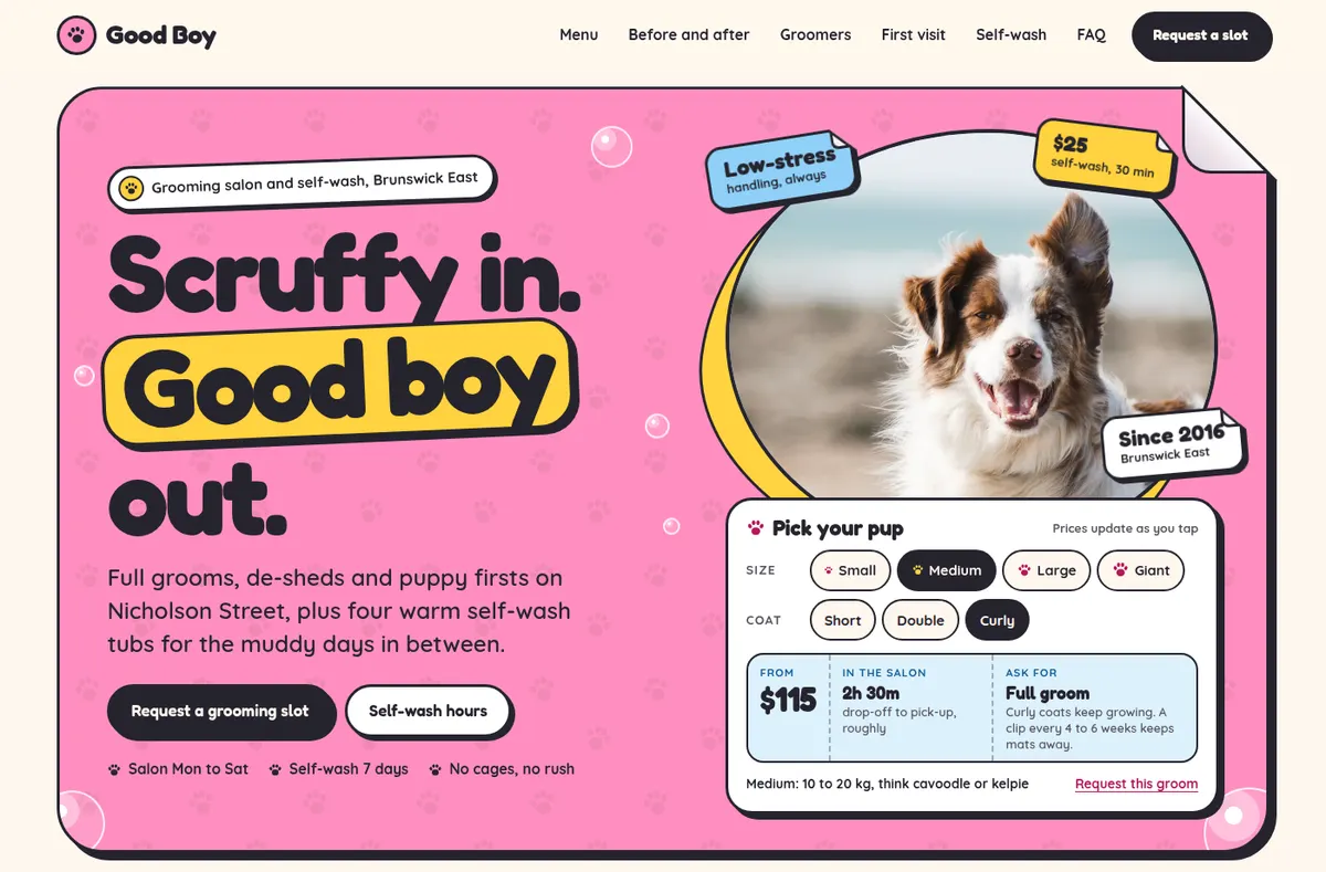 Good Boy website preview