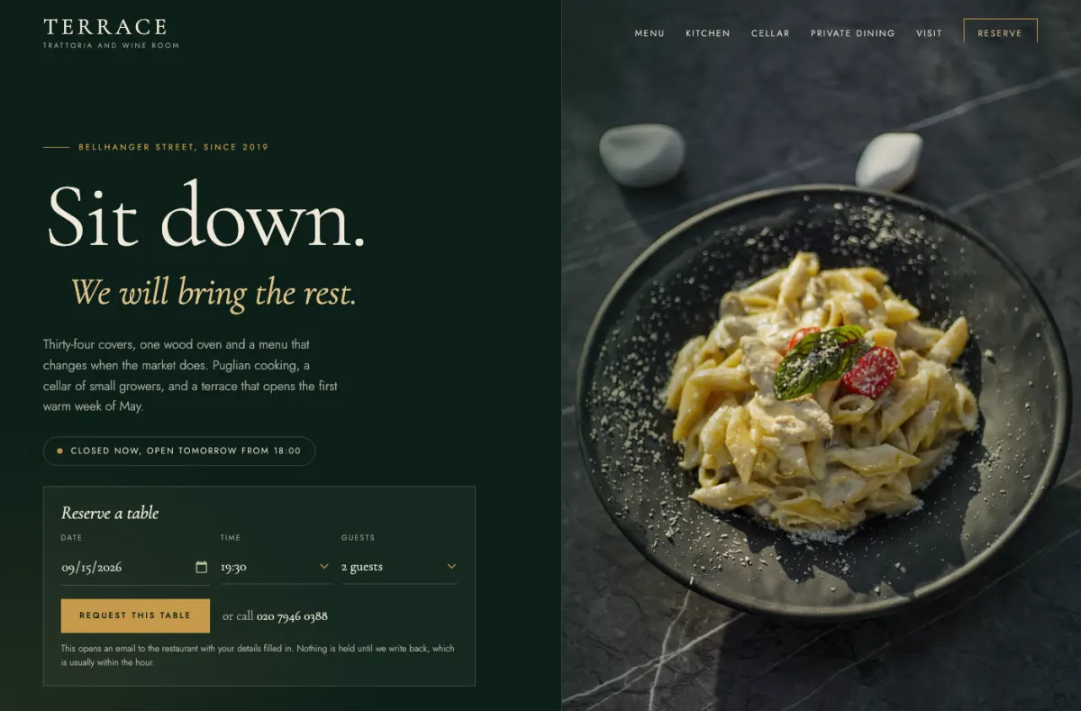 Terrace website preview